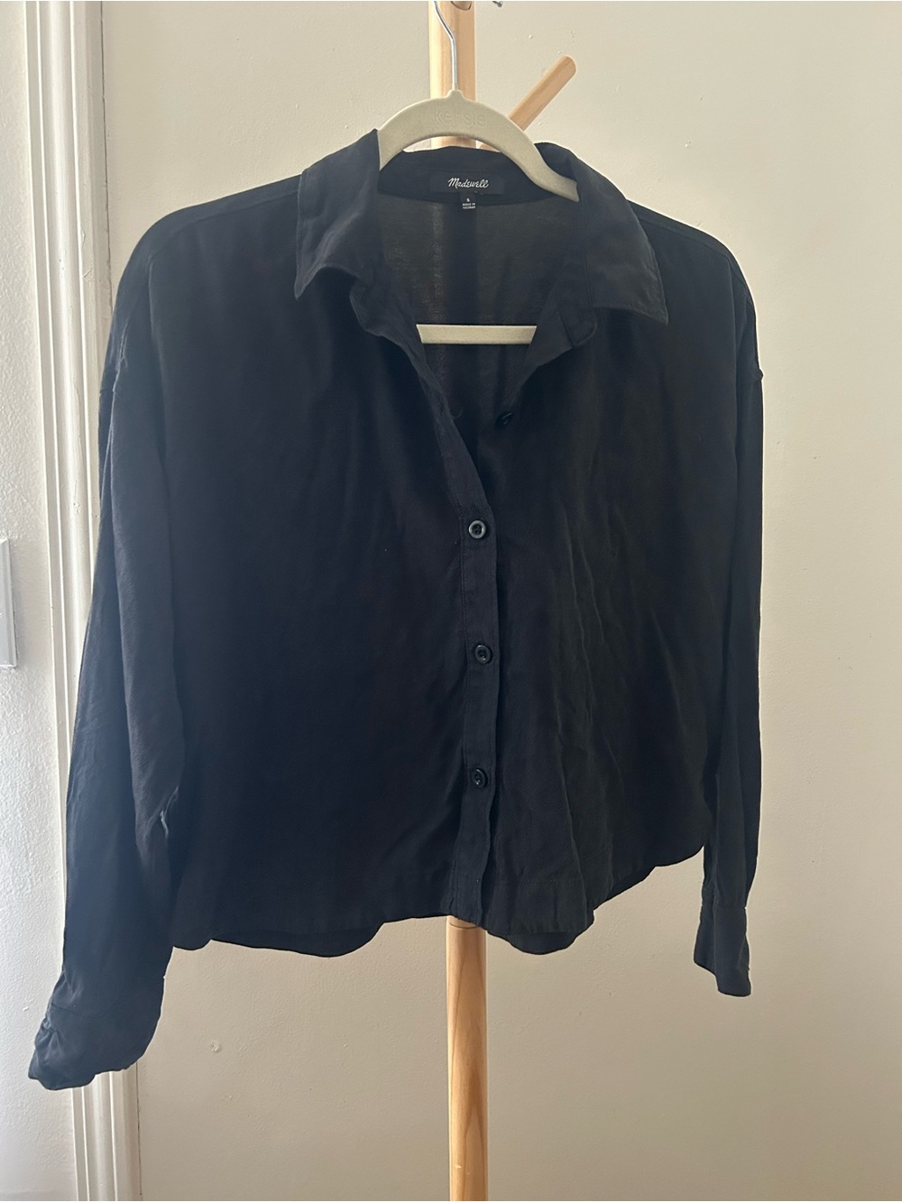 Madewell Black Button-Up Shirt Size Small